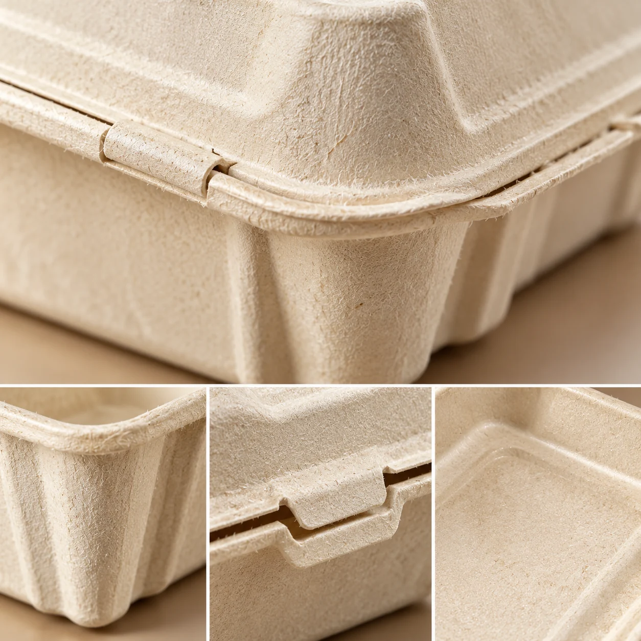 Hinge and locking-tab detail