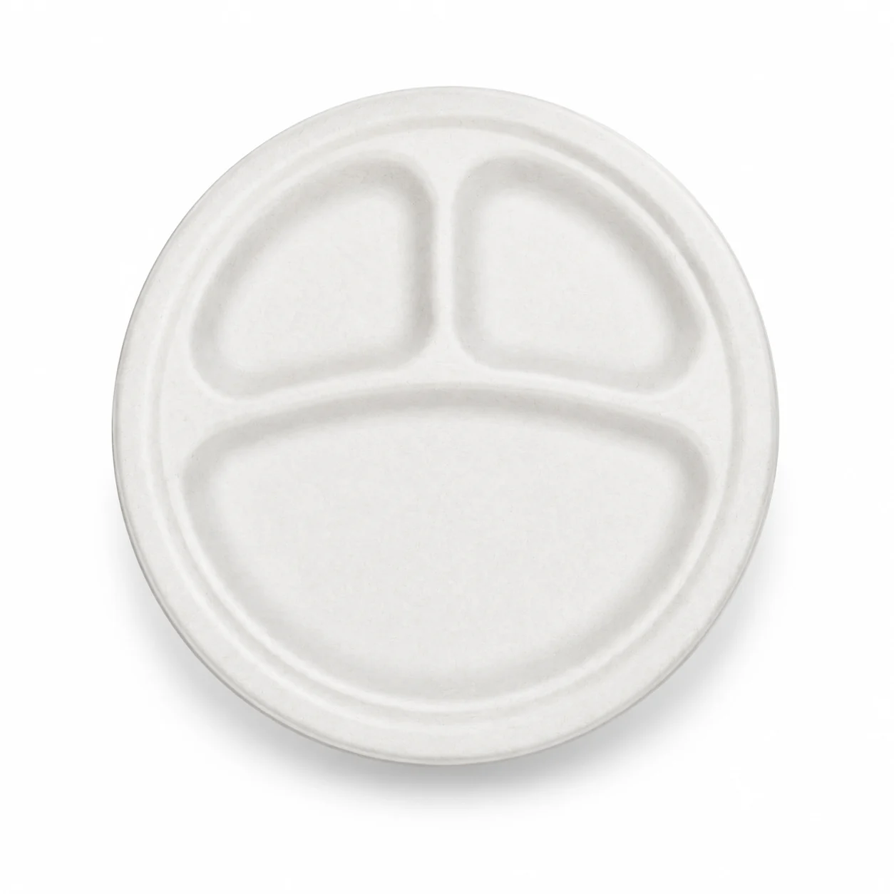 3-Compartment Bagasse Dinner Plate (10-inch)