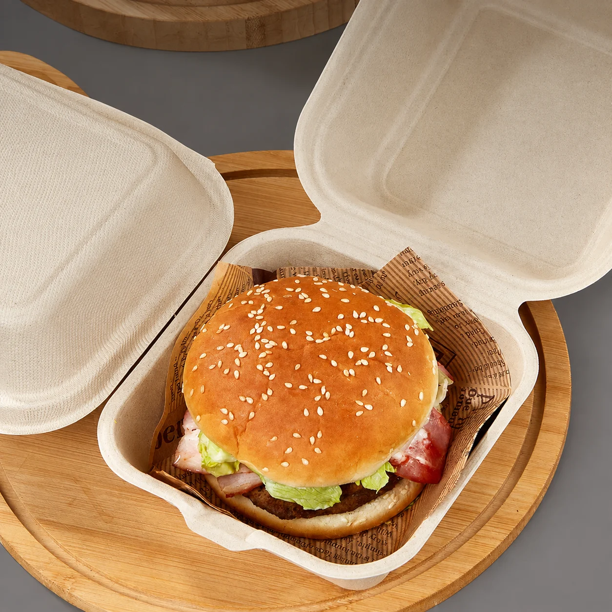Burger serving example